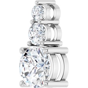 18K White Gold 7.4 mm Round Pendant Mounting – image 3