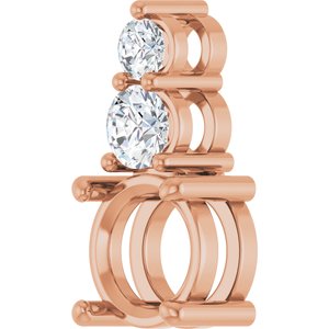 14K Rose Gold 7.4 mm Round 1/3 CTW Lab-Grown Diamond Semi-Set Pendant – image 4