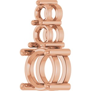 14K Rose Gold 7.4 mm Round Pendant Mounting – image 4