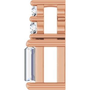 18K Rose Gold 4.5x3 mm Straight Baguette Pendant Mounting – image 5
