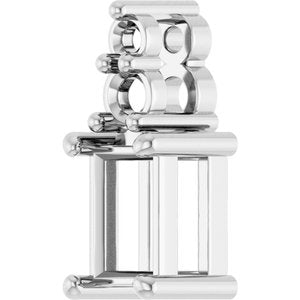 14K White Gold 4.5x3 mm Straight Baguette Pendant Mounting – image 4