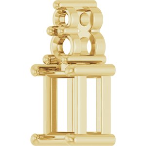 10K Yellow Gold 4.5x3 mm Straight Baguette Pendant Mounting – image 4