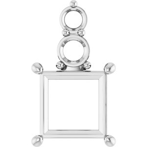 Continuum Sterling Silver 8x8 mm Square Pendant Mounting – image 2