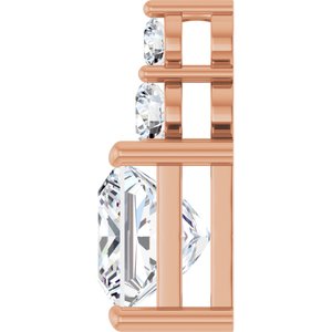 10K Rose Gold 8x8 mm Square Pendant Mounting – image 5