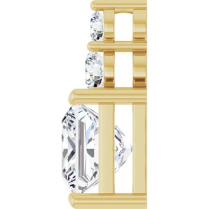 18K Yellow Gold 8x8 mm Square Pendant Mounting – image 5