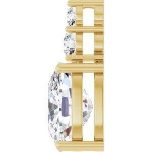 18K Yellow Gold 12x10 mm Elongated Cushion Pendant Mounting – image 5