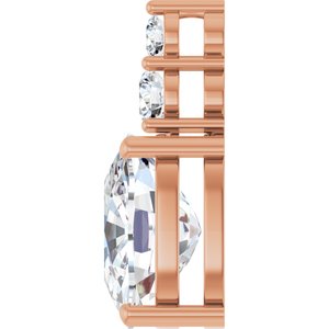 10K Rose Gold 12x10 mm Elongated Cushion Pendant Mounting – image 5