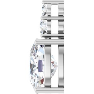 14K White Gold 12x10 mm Elongated Cushion Pendant Mounting – image 5