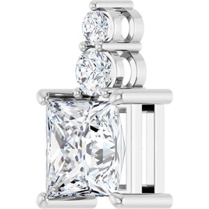 14K X1 White Gold 8x8 mm Square Pendant Mounting – image 3