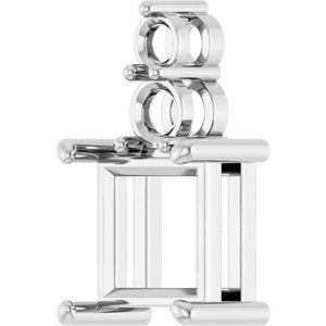 14K X1 White Gold 8x8 mm Square Pendant Mounting – image 4