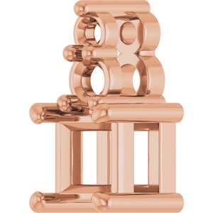 10K Rose Gold 3.25x3.25 mm Square Pendant Mounting – image 4