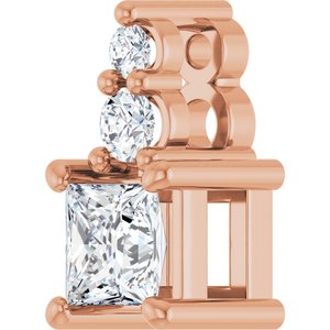 10K Rose Gold 3.25x3.25 mm Square Pendant Mounting – image 3