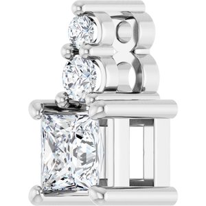 10K White Gold 3.25x3.25 mm Square Pendant Mounting – image 3