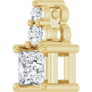 18K Yellow Gold 3.25x3.25 mm Square Pendant Mounting – image 3