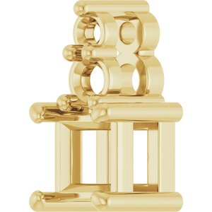 18K Yellow Gold 3.25x3.25 mm Square Pendant Mounting – image 4