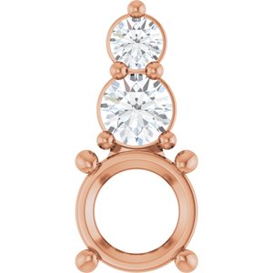14K Rose Gold 5.8 mm Round 1/5 CTW Lab-Grown Diamond Semi-Set Pendant – image 2
