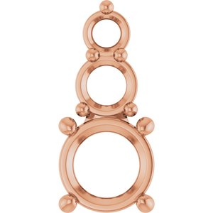 18K Rose Gold 5.8 mm Round Pendant Mounting – image 2