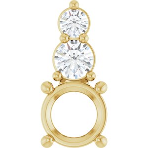 14K Yellow Gold 5.8 mm Round 1/5 CTW Lab-Grown Diamond Semi-Set Pendant – image 2