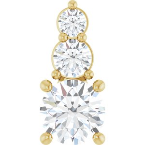 14K Yellow Gold 5.8 mm Round 1/5 CTW Natural Diamond Semi-Set Pendant