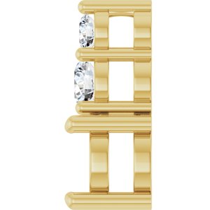 14K Yellow Gold 5.8 mm Round 1/5 CTW Lab-Grown Diamond Semi-Set Pendant – image 6