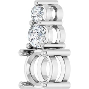 Platinum 5.8 mm Round 1/5 CTW Natural Diamond Semi-Set Pendant – image 4