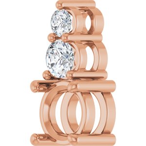 14K Rose Gold 5.8 mm Round 1/5 CTW Lab-Grown Diamond Semi-Set Pendant – image 4