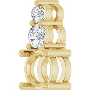 14K Yellow Gold 5.8 mm Round 1/5 CTW Lab-Grown Diamond Semi-Set Pendant – image 4