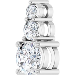 Platinum 5.8 mm Round 1/5 CTW Lab-Grown Diamond Semi-Set Pendant – image 3