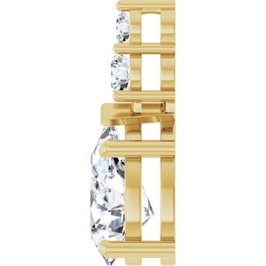 14K Yellow Gold 12x8 mm Pear Pendant Mounting – image 5