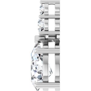 10K White Gold 12x8 mm Pear Pendant Mounting – image 5