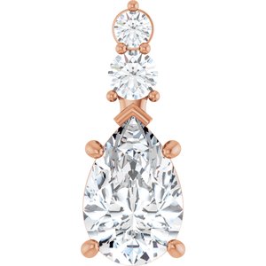 14K Rose Gold 12x8 mm Pear Pendant Mounting
