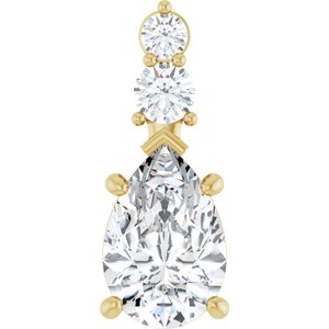 14K Yellow Gold 12x8 mm Pear Pendant Mounting