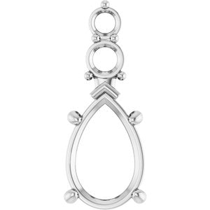Sterling Silver 12x8 mm Pear Pendant Mounting – image 2
