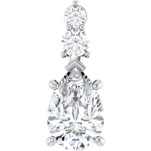 14K X1 White Gold 12x8 mm Pear Pendant Mounting