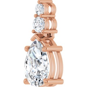 10K Rose Gold 12x8 mm Pear Pendant Mounting – image 3