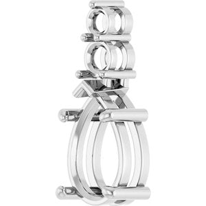 10K White Gold 12x8 mm Pear Pendant Mounting – image 4