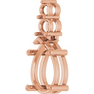 14K Rose Gold 12x8 mm Pear Pendant Mounting – image 4