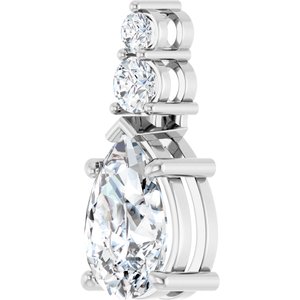 14K White Gold 12x8 mm Pear Pendant Mounting – image 3