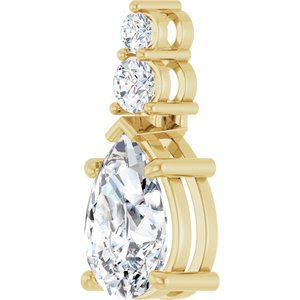 10K Yellow Gold 12x8 mm Pear Pendant Mounting – image 3