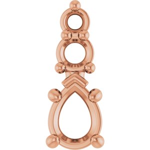 18K Rose Gold 4x3 mm Pear Pendant Mounting – image 2