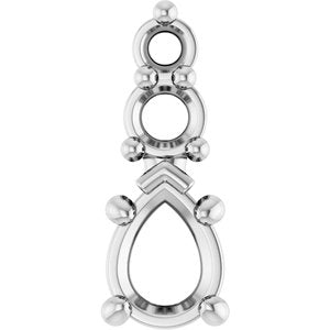 10K White Gold 4x3 mm Pear Pendant Mounting – image 2