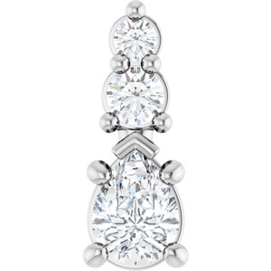 14K White Gold 4x3 mm Pear Pendant Mounting