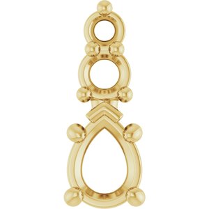 10K Yellow Gold 4x3 mm Pear Pendant Mounting – image 2