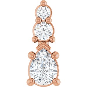18K Rose Gold 4x3 mm Pear Pendant Mounting