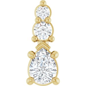 18K Yellow Gold 4x3 mm Pear Pendant Mounting