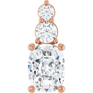 14K Rose Gold 8.5x6.5 mm Elongated Cushion Pendant Mounting