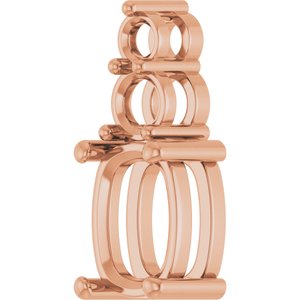 10K Rose Gold 8.5x6.5 mm Elongated Cushion Pendant Mounting – image 4