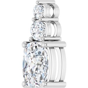 14K White Gold 8.5x6.5 mm Elongated Cushion Pendant Mounting – image 3