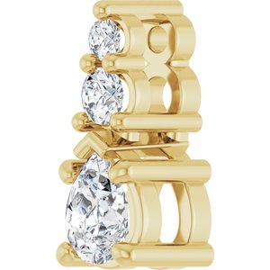 18K Yellow Gold 4x3 mm Pear Pendant Mounting – image 3