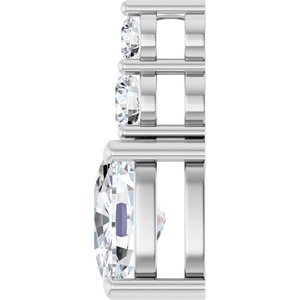 14K X1 White Gold 8.5x6.5 mm Elongated Cushion Pendant Mounting – image 5